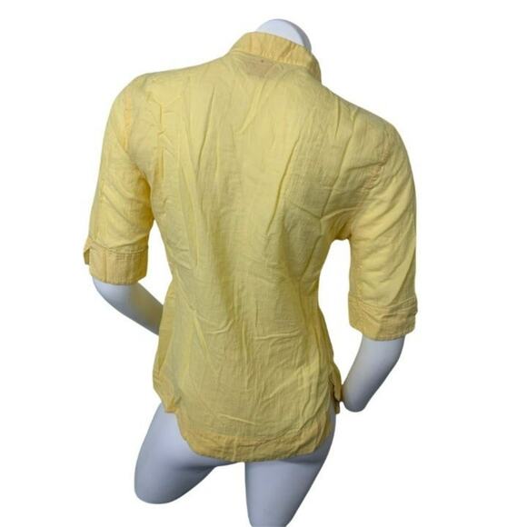 Kavu Medium 1/2 sleeve yellow cotton blouse - Picture 4 of 6